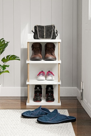 İntergo Çok Amaçlı 4 Raflı Ayakkabılık Banyo Mutfak Düzenleyici Organizer Beyaz
