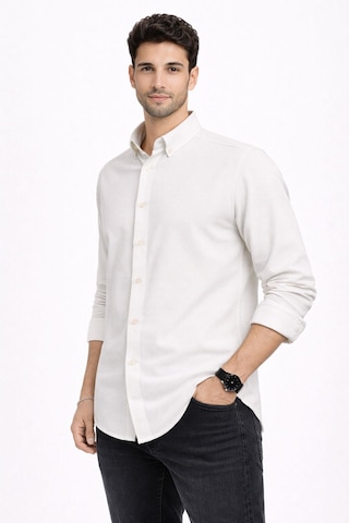 Classics Men Plus Barkod Uzun Kol Slim Fit Erkek Gömlek - 7579 Beyaz