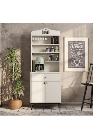 5200 Sıesta 69 Cm Kahve Köşesi Çok Amaçlı Dolap 2 Kapaklı 1 Çekme