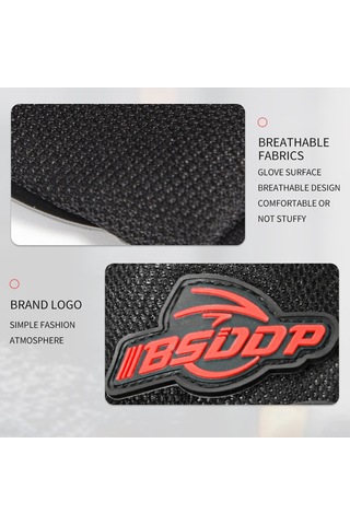 Jeehugo Bsddp Rh-a0136 Motosiklet Eldiveni, Tam Parmak Dokunmatik Ekran, Çarpma Koruma, Kayma Engelleme, Palmiye Şok Emici, Kırmızı Xl