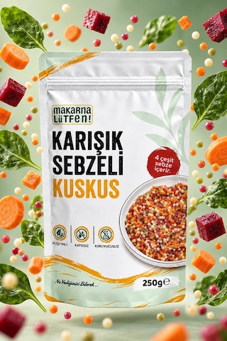 Karışık Sebzeli Kuskus %35 Sebze-250 Gram