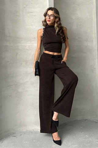 H1 Style Triko Kadın Pantolon Bordo