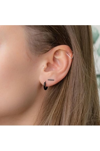 10 Mm Cerrahi Çelik Siyah Halka Küpe Siyah