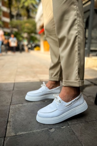 Roof Atelier Erkek Beyaz Bağcıklı Loafer Ayakkabı - 419 - Cbt Torrini Beyaz