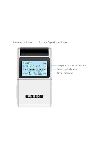 Ranyeek Gümüş Tens+ems Fizyoterapi Cihazı - 4 Kanal, 15 Mod, 20 Seviye Şiddet - Omuz, Boyun, Bel Ağrısı Alıcı - Akıllı Zamanlayıcı Pil Dahil Değil Gümüş