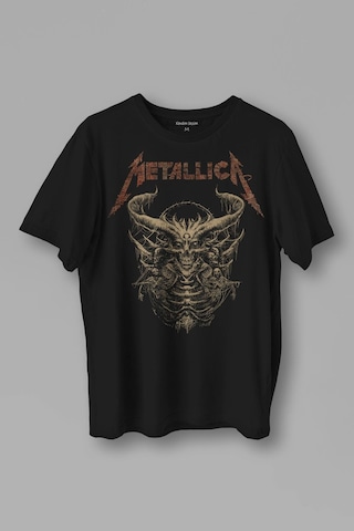 Unisex T-shirt Metallica Sargı Canavar Skull Vintage Korku Siyah Baskılı Tişört 001