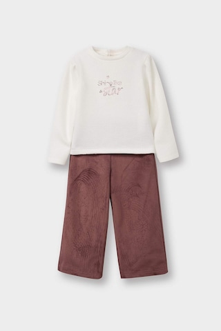 Defacto Kız Bebek 2li Takım Baskılı Sweatshirt Süet Pantolon G5713a525wnpn324 Pembe-pn324