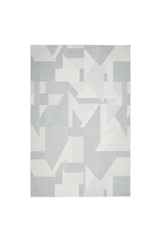 Modern Gri Geometrik Desenli Krem Sisal Halı Dokuma Salon Ve Mutfak Halısı Çok Renkli