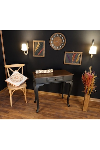 Wooding 80 Cm Çekmeceli Masif Siyah Ceviz Dresuar (548586910) Siyah