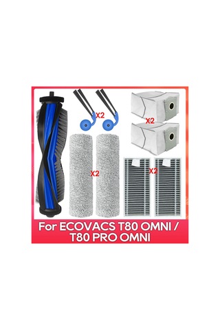 Junzhuodianpu Ecovacs T80 Pro Omnı / T80 Omnı Elektrikli Süpürge Aksesuarları: Ana Ünite, Paspas, Yan Fırça, Toz Torbası, Hepa Filtre Ve Aparatlar.