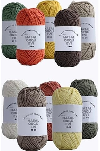 25 Gram Mini Cotton Serisi%100 Pamuk Örgü İpi 10 Renk Punch Ve Amigurumi İpi Sonbahar