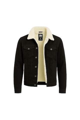 Zbd Erkek Slim Fit Kürklü Kot Ceket - 7432 Siyah