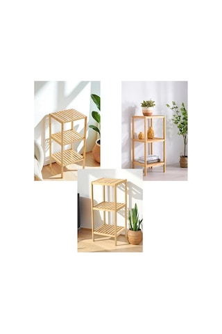 İbico İ21-148 Çok Amaçlı Raf Ve Organizer 36x32x80cm 3 Katlı Ahşap Bambu Diğer