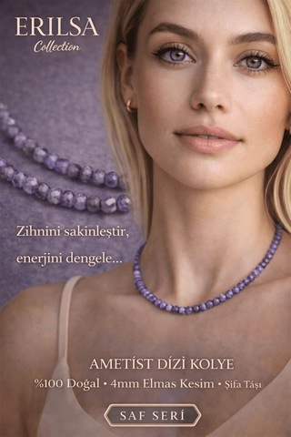 Sertifikalı Ametist Dizi Kolye - 4mm Elmas Kesim Minimal Seri Doğ Çok renkli
