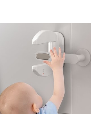 Sones Kapı Durdurucu Tek Başına Yaşayan Hırsızlık Önleyici Kapı Durdurucu Deliksiz Çocuk Güvenlik Kilidi Engelleyici Beyaz