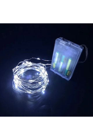 Gd957 Şerit Pilli Aydınlatma 3 Metre 30 Adet Beyaz Peri Led Çok Renkli