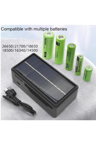18650 Fener Şarj Aleti Güneş Enerjili Ve Powerbank