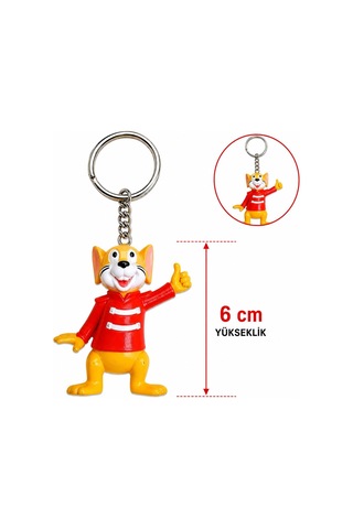 Sevimli Kırmızı Fare Figürlü Anahtarlık 6 Cm Objesi Çocuk Aksesuarı Askılı Süs