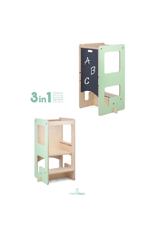 Flip Mint 3'ü 1 Arada Öğrenme Kulesi & Aktivite Masası & Yazı Tahtası Mint