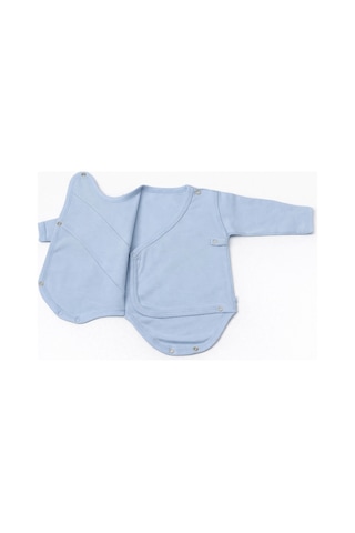 Kardeşler Baby 3'lü Kendinden Eldivenli Çıtçıtlı Body Mavi