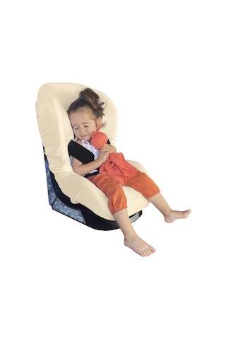 4katlı Müslin Bebek Oto Koltuk Kılıfı Lastikli %100pamuk Bej