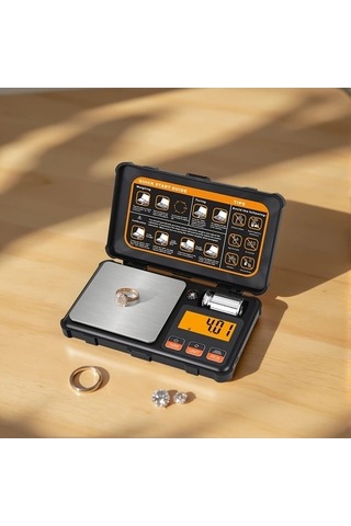 Fastbuy Wangxi Turuncu Elektronik Tartı 200g/0.01g Paslanmaz Çelik Lcd Cep Tartısı 6 Birim Dönüşümü Turuncu