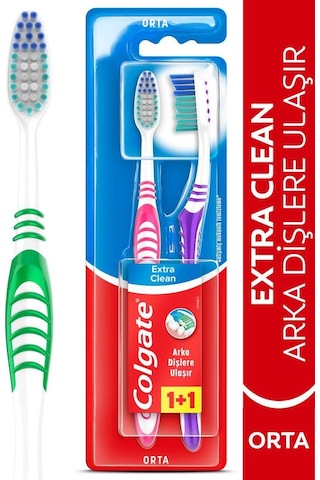 Colgate Extra Clean 1 + 1 Diş Fırçası Medium