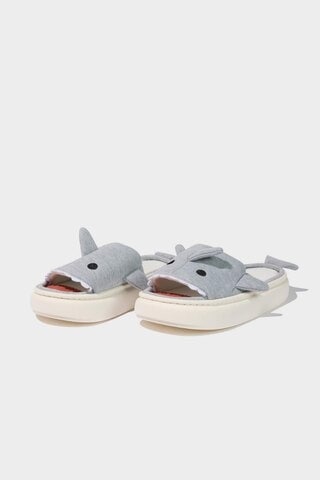 DeFacto Erkek Hayvan Figürlü Düz Taban Ev Terliği E2291AX24WNGR500 Gri