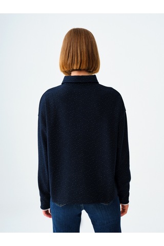 Oversize Kadın Polo U.kol Lacivert