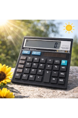 Ct-512 Masaüstü Hesap Makinesi, Büyük Ekran, Check & Correct Özellikli, Çift Güç Kaynağı, Siyah Diğer