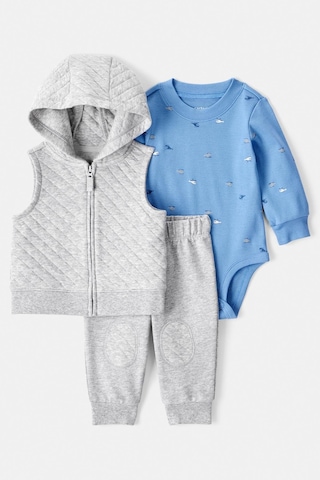 Erkek Bebek Yelekli Set Ctr-1t268710 Gri