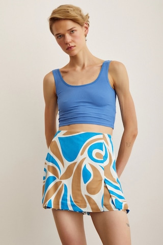 Trendquel Askılı Crop Bluz Mavi Mavi