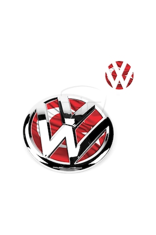 Volkswagen Arka Bagaj Logo Türk Bayrak 3D Iç Sticker