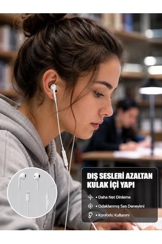 Hepsi Ergonomik Tasarımlı Stereo Ses Performanslı Kablolu Kulaklık Yeni Nesil Najmaddin