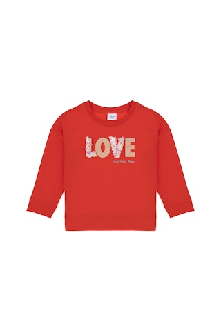 U.S. Polo Assn. Kız Çocuk Nar Çiçeği Bisiklet Yaka Sweatshirt 50298159-VR239