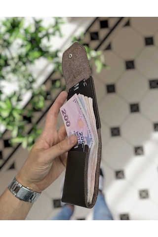 Visso 571 Hakiki Deri Efsane Trend Model Çok Para Konan Cüzdan Unisex Kartlık Çıtçıtlı En Çok Tercih Edilen Model Kahve