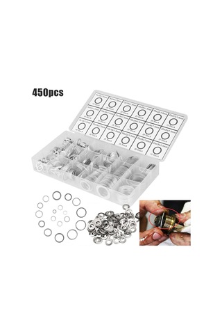 450pcs Conta Çeşitliliği Alüminyum Conta Contası Seti Muti Fonksiyon O-ring Seti