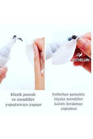 Esthelian İpek Kirpik Protez Tırnak için Tüysüz Makyaj Mendili