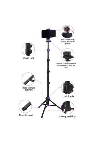 Jmary MT-36 Tripod 171 cm 360 Derece Dönebilen Başlık 4 Kademeli Yükselik Ayarı