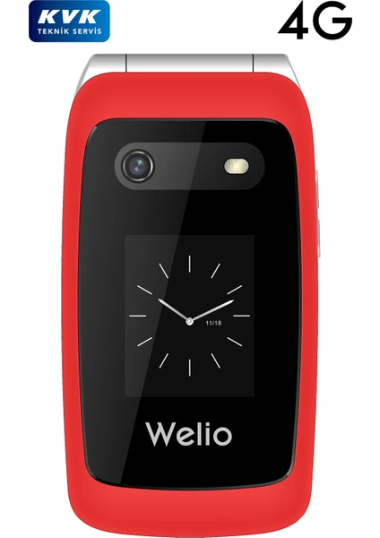 Welio Wkey T310 4g Tuşlu Kapaklı Cep Telefonu Kameralı Asker Telefonu Yaşlı Cep Telefonu Kvk