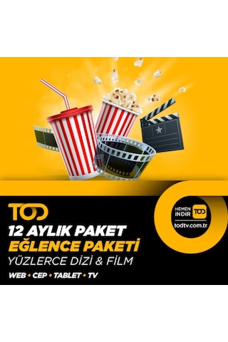Tod 12 Aylık Eğlence Paketi - (Web + Cep + Tablet + Smart Tv) (452528316)