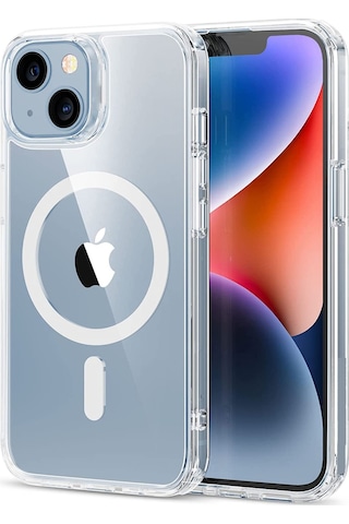 Apple Uyumlu iPhone 14 Plus Kapak Magsafe Kablosuz Şarj Destekli Şeffaf Kapak