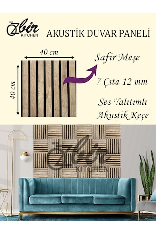 Özbir Mobilya Özbir Mobilya Safir Meşe Akustik Duvar Paneli 40x40