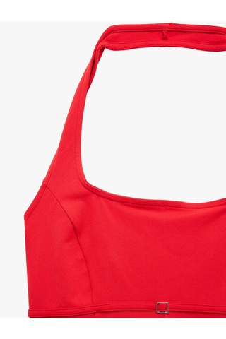 Koton Toka Detaylı Slim Fit Kolsuz Halter Yaka Bluz Kırmızı 6sal30306ık