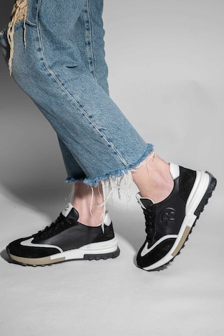 Bestello Bağcıklı Termo Taban Sneaker 101-24614-08 Kadın Ayakkabı Siyah