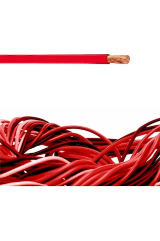1X6 mm2 SIAF 10 AWG Yumuşak Silikon Kablo 1 Metre - Kırmızı