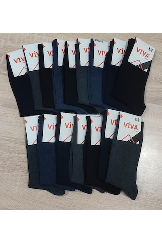 Erkek Çorap Karışık Renk 12 Adet Mor