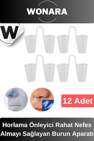 Premium Horlama Önleyici Rahat Nefes Almayı Sağlayan Uyku Kalitesini Artırıcı Burun Aparatı 12 Adet