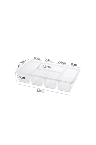 3 Adet Luna Kapaklı Çekmece İçi Düzenleyici Şeffaf