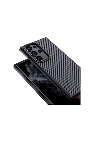 Wlons Galaxy S23 Ultra Uyumlu Aramid Karbon Fiber Magsafe Özellikli Kılıf